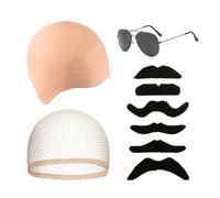 COACOM Costume da Gioco A 4 Pezzi, Copricapo Calvo in Lattice, Accessori per Vestire Le Feste, Si Adatta Bene E Non È Facile Scivolare Via, Adatto per Bambini E Adulti.