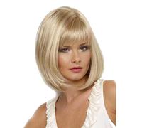 COACOM Parrucca Dorata Corta Da 1 Pezzo, 2 Cappucci Per Parrucche Elasticizzate, Copricapo Per Capelli Lisci Da Donna, Adatto Per Giochi Di Ruolo, Feste Di Trucco E Uso Quotidiano.