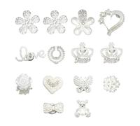 COACOM Set Con 14 Accessori D'argento, Ciondoli Personalizzati, Brillantante Strass Scarpe, Accessori Ciondolo Adatto Per Le Donne, Acciaio Inossidabile