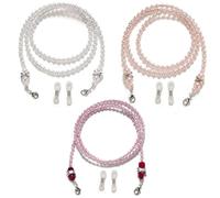 COACOM Set di 3 catene per occhiali da donna con perle antiscivolo, per occhiali da lettura (multicolore), 75, Acrilico