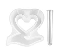 COACOM Stampo per Il Cuore A 1 Pezzo E Tubo di Prova Acrilico A 1 Pezzo, Produzione di Ornamenti Creativi, Strumenti Fai -da -Te, Stampo in Silicone, Stampo di Fusione.
