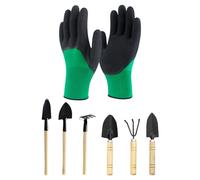 COACOM Strumenti da Giardino A 6 Parti E 1 Paio di Guanti, Set di Utensili da Giardino, Accessori da Giardino, Mini Utensili da Giardino, Piccoli Utensili da Giardino, Piccole Spatola.
