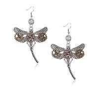 coadipress Orecchini pendenti da donna in stile steampunk, realizzati a mano, vintage, antichi e misti, Zinco, Nessuna pietra preziosa