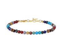 COAI Bracciale Arcobaleno da Donna, Bracciale da Donna con Perline di Pietre Naturali Chakra