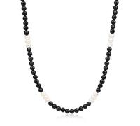 COAI Bracciale Collana Unisex con Perle in Onice Opaco e Perla Barocca