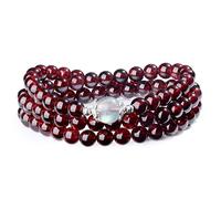 COAI Bracciale da Donna con Perle di Granato e Labradorite, Bracciale Pietre Dure da Donna Multistrato