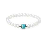 coai Bracciale da Donna con Perle di Pietra di Luna e Amazzonite