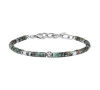 COAI Bracciale da Uomo in Ematite e Turchese Africano, Bracciale di Perline Heishi da Uomo con Charm Fleur de Lis