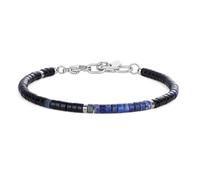 COAI Bracciale da Uomo Pietre Naturali, Bracciale di Perline Heishi di Onice Nero e Lapislazzuli