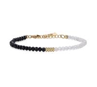 COAI Bracciale di Cristalli da Donna con Perline di Pietre Naturali, Bracciale Tormalina Nera e Pietra di Luna