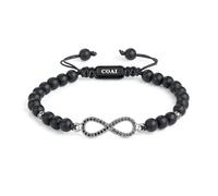 COAI Bracciale Infinity Unisex con Perline di Onice Opaco e Charm Infinito M