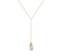 COAI Collana a Y da Donna in Argento 925, Collana Lariat Catena Oro da Donna con Ciondolo di Citrino