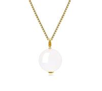 COAI Collana da Donna con Catena in Acciaio Inox Dorato e Ciondolo Sfera in Pietra di Luna, Collana Pietra di Luna Naturale da Donna