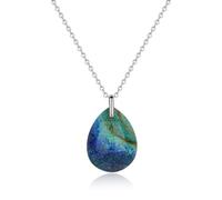 COAI Collana da Donna in Argento 925 con Ciondolo Goccia in Crisocolla, Collana Crisocolla da Donna