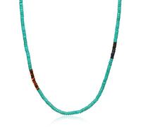COAI Collana da Uomo e da Donna con Perline Heishi di Turchese Sintetico 65cm