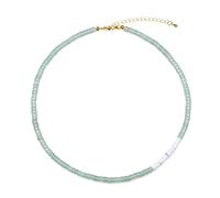 COAI Collana Girocollo da Donna con Perline Heishi di Avventurina, Collana Estiva da Donna Cristalli Naturali