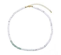 COAI Collana Girocollo da Donna con Perline Heishi di Howlite, Collana Estiva da Donna Pietre Naturali