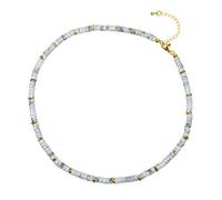 COAI Collana Girocollo da Donna con Perline Heishi in Howlite, Collana da Donna con Perline di Pietre Dure