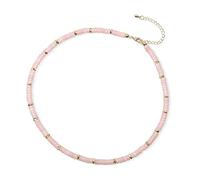 coai Collana Girocollo da Donna con Perline Heishi in Opale Rosa
