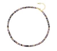 coai Collana Girocollo da Donna con Perline Heishi in Rodonite, Collana da Donna con Rondelle di Pietre Naturali