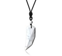 COAI Collana Unisex Regolabile con Pendente Dente di Lupo in Howlite