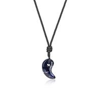 COAI Collana Unisex Regolabile con Pendente Magatama in Sodalite