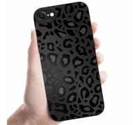 Coalbooliy Custodia Per iPhone 8/7/iPhone SE 2022/2020 4,7'', Cellulare Nero Silicone Morbido Cover per telefono Aesthetic Modello Leopardato Disegni Protezione Fotocamera Antiurto Protettiva Case