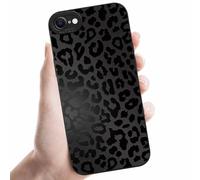 Coalbooliy Custodia Per iPhone 8/7/iPhone SE 2022/2020 4,7'', Cellulare Nero Silicone Morbido Cover telefono Aesthetic Modello Leopardato Disegni Protezione Fotocamera Antiurto Protettiva Case, 04