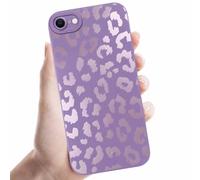 Coalbooliy Custodia Per iPhone 8/7/iPhone SE 2022/2020 4,7'',Cellulare Viola Silicone Morbido Cover per telefono Aesthetic Modello Leopardato Disegni Protezione Fotocamera Antiurto Protettiva Case,07