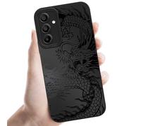 Coalbooliy Custodia Per Samsung Galaxy A36 6,64'', Cellulare Nero Silicone Morbido Cover per telefono Aesthetic Modello Drago Disegni Protezione Fotocamera Antiurto Protettiva Case, 06
