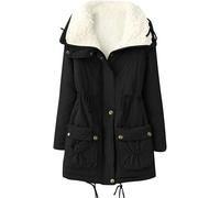 COALHO Long Winter Coats for Women Warm Thicken Fleece Lined Coat Faux Fur Parka Jacket Winter Long Outwear with Pockets (XL,black)