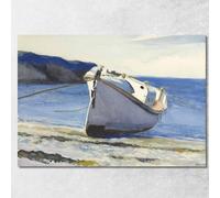 Coast Guard Boat Barca della Guardia Costiera Edward Hopper, eho10 Quadro Stampato su Tela Fine Art, Intelaiato Pronto da Appendere, assemblato a Mano, 40x30 cm