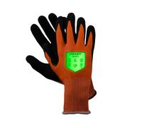 Coast SG400 High Visibility Nitrile Safety Gloves, ANSI Cut Level A3, Touchscreen Compatible, Breathable, Orange, Large, 1 Count (Pack of 1)