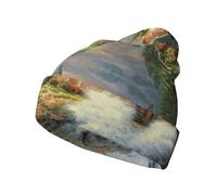 Coast Wave and Lighthouse - Berretto da uomo e da donna, leggero, con teschio, berretto termico, cappello invernale da lavoro, unisex, nero