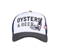 Cappello Trucker Mesh Costal HFT Oysters & Beer Bianco/Oliva Alto Fitted
