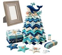 Coastal Christmas Tree Quilt Kit Quilting Art Craft Desk Decoration Accent