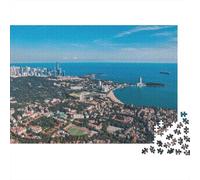 Coastal City Puzzles 1000 Pezzi Riciclato Blue Ocean Puzzle per Adulti Puzzle Gioco Props Impossible Hard Difficult Sfidante Divertente Gioco 38x26cm/1000pcs