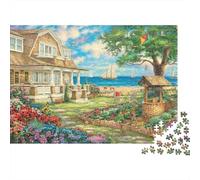 Coastal Cottage Garden Colourful Seaside Garden House 1000 Pieces Jigsaws Adults The Impossible Challenge Home Activity 70x50cm/1000pcs