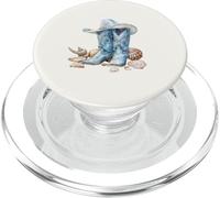Coastal Cowgirl Beachy Shells Blu Cowboy Stivali Western PopSockets PopGrip per MagSafe