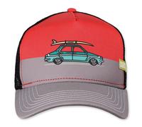Coastal HFT Trucker Cap Retro Beauty Rosso/Grey Snapback Mesh Unisex