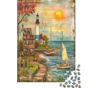 Coastal Lighthouse Puzzle Da 1000 Pezzi, Architettura Olistica, Esperienza Catartica, Decorazione Parlante 1000pcs (75x50cm)