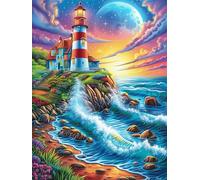 Coastal Lighthouse Under The Moon Rompicapo 1000 Pezzi Ecologici Cartone Riciclato Per Adulti Wildlife Pet Senza Polvere Per Decorazione Domestica Edizione Limitata Spedizione Gratuita 1000 PCS