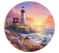 Coastal Lighthouses 1000 Pieces Round Puzzle Jigsaw Gifts Per La Decorazione Delle Pareti for Adults 1000pcs (67.5x67.5cm)