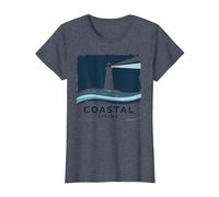 Coastal Living Lighthouse, Stampa Artistica, Decorazione Nautica Maglietta, Donna, Pervinca, 3XL