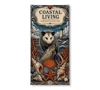 Coastal Living - Striscione decorativo per porta, design vintage con creature oceaniche nautiche, decorazione per la casa, decorazione per interni ed esterni, 91 x 182 cm