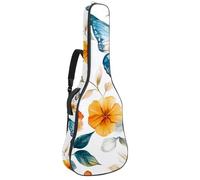 Coastal Marine Life - Custodia per chitarra acustica con granchi rossi e stelle marine blu, imbottitura spessa 1 cm, impermeabile, con doppia tracolla regolabile per chitarra da 101,2 a 107,9 cm