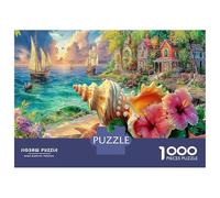 Coastal Paradise 1000 Pezzi Puzzle CittàSeashell Beach Divertimento Per Adulti Puzzle Animali Divertenti Per Uomo E Donna Regalo Giocattolo Colorato Per La Famiglia38x26cm/1000pcs