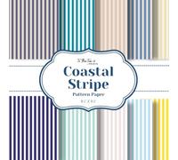Coastal Stripe Pattern Paper: 20 Double-Sided Pattern Sheets for Scrapbooking, Card Making, Junk Journals, Origami, and Other Cut and Create Paper Crafts