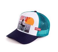 Coastal - Suns Up (White/Navy/Turquoise) - High Fitted Trucker cap