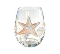 Coastal Wine Glasses, Stemless Glassware, Decorative Juice Drink Set